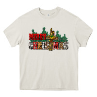Cream merry christmas  cross Heavy Core Tee - CowGirlArtShop