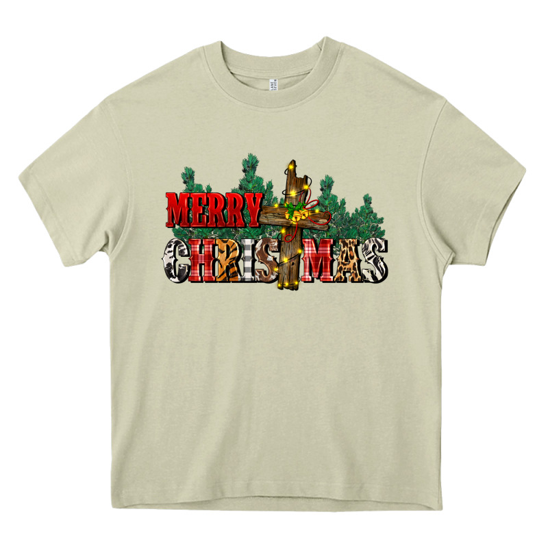 Merry Christmas  Cross Heavy Core Tee by CowGirlArtShop | Teevron