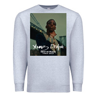 Heather Grey Rest in Peace Young Dolph Premium Sweatshirt - artisFamous