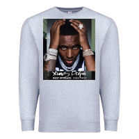 Heather Grey Rest in Peace Young Dolph Premium Sweatshirt - artisFamous