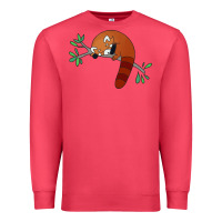 Cardinal red panda sleeping Premium Sweatshirt - artisFamous