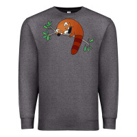 Charcoal Heather red panda sleeping Premium Sweatshirt - artisFamous
