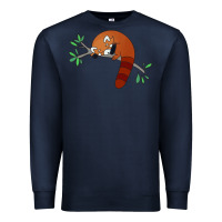 Navy red panda sleeping Premium Sweatshirt - artisFamous