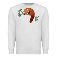 Oatmeal Heather red panda sleeping Premium Sweatshirt - artisFamous