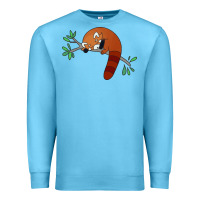 Ocean Blue red panda sleeping Premium Sweatshirt - artisFamous