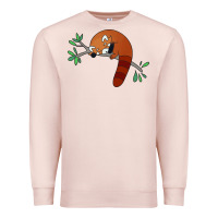Pale Pink red panda sleeping Premium Sweatshirt - artisFamous