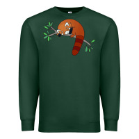 Sports Green red panda sleeping Premium Sweatshirt - artisFamous