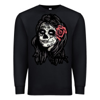 Black sugar skull lady Premium Sweatshirt - artisFamous