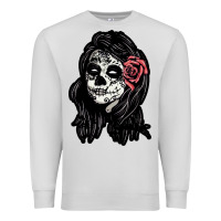Dove Grey sugar skull lady Premium Sweatshirt - artisFamous