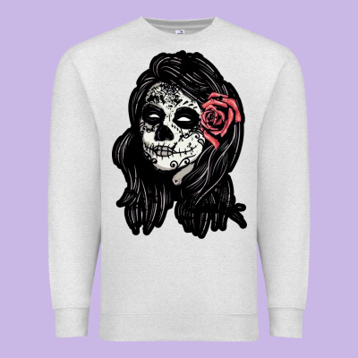 Sugar Skull Lady Premium Sweatshirt Designed By Artisfamous