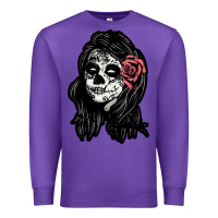Purple sugar skull lady Premium Sweatshirt - artisFamous