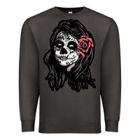 Smoke sugar skull lady Premium Sweatshirt - artisFamous