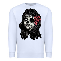 White sugar skull lady Premium Sweatshirt - artisFamous