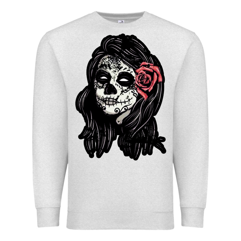 Sugar Skull Lady Premium Sweatshirt by artisFamous | Teevron