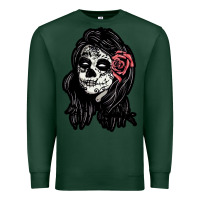 Sports Green sugar skull lady Premium Sweatshirt - artisFamous