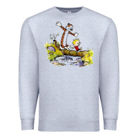 Heather Grey calvin and hobbes bill watterson Premium Sweatshirt - artisFamous