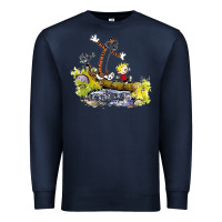 Navy calvin and hobbes bill watterson Premium Sweatshirt - artisFamous