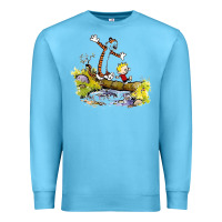 Ocean Blue calvin and hobbes bill watterson Premium Sweatshirt - artisFamous