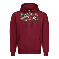 Burgundy mexican flag sunflower Zipper Hoodie - JahusDesignShop