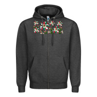 Charcoal Heather mexican flag sunflower Zipper Hoodie - JahusDesignShop