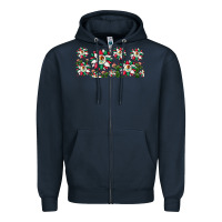 Navy mexican flag sunflower Zipper Hoodie - JahusDesignShop