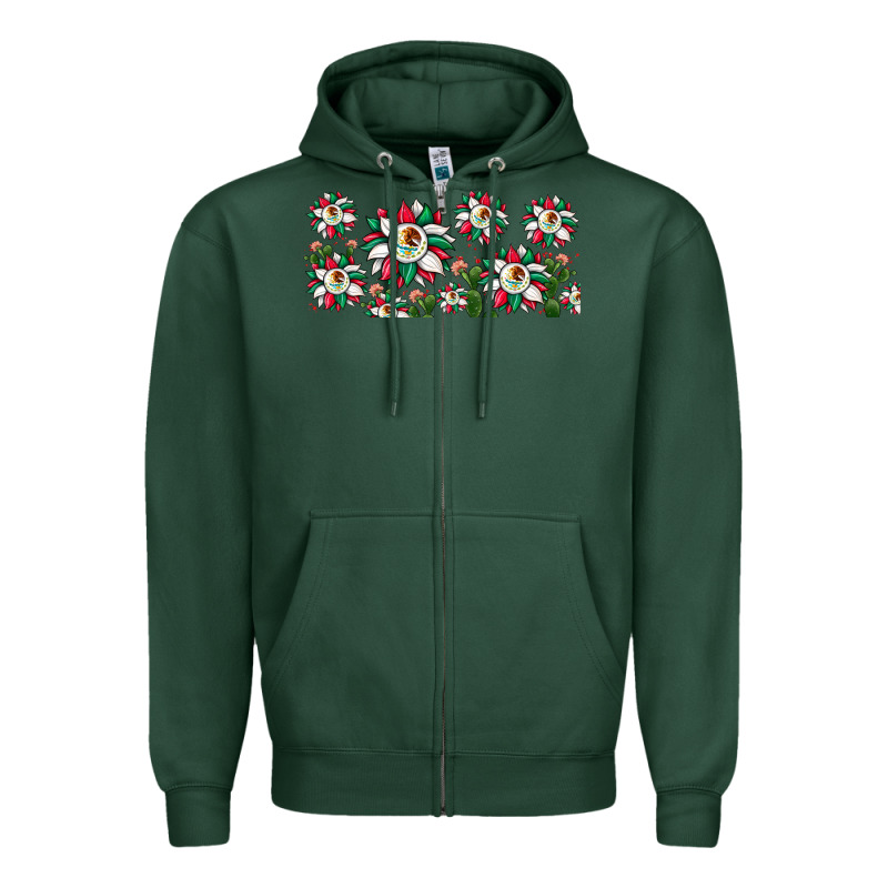 Mexican Flag Sunflower Zipper Hoodie by JahusDesignShop | Teevron