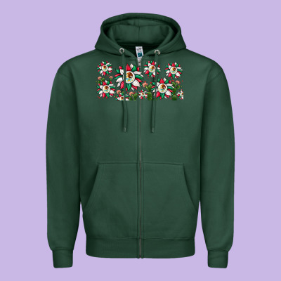 Mexican Flag Sunflower Zipper Hoodie Designed By Jahusdesignshop