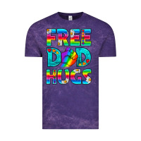Cloud Purple Pride LGBTQ Free Dad Hugs Vintage Tee - BundleAndBundleShop