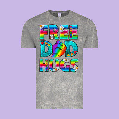 Pride Lgbtq Free Dad Hugs Vintage Tee Designed By Bundleandbundleshop