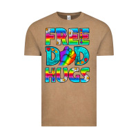 Vintage Coffee Pride LGBTQ Free Dad Hugs Vintage Tee - BundleAndBundleShop