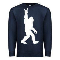 Navy funny bigfoot rock and roll t shirt for sasquatch believers Premium Sweatshirt - artisFamous