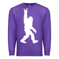 Purple funny bigfoot rock and roll t shirt for sasquatch believers Premium Sweatshirt - artisFamous