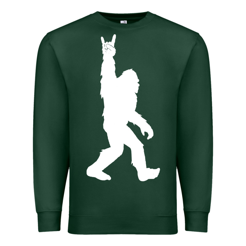 Funny Bigfoot Rock And Roll T Shirt For Sasquatch Believers Premium Sweatshirt by artisFamous | Teevron