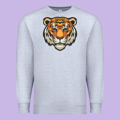Tiger Vector Face Premium Sweatshirt Designed By Artisfamous
