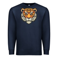 Navy tiger vector face Premium Sweatshirt - artisFamous