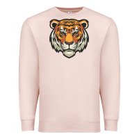 Pale Pink tiger vector face Premium Sweatshirt - artisFamous