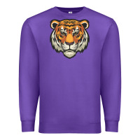 Purple tiger vector face Premium Sweatshirt - artisFamous