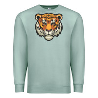 Seafoam tiger vector face Premium Sweatshirt - artisFamous