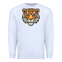 White tiger vector face Premium Sweatshirt - artisFamous