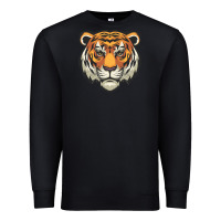 Black tiger vector face Premium Sweatshirt - artisFamous