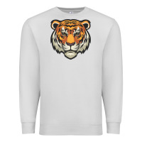 Dove Grey tiger vector face Premium Sweatshirt - artisFamous