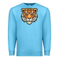 Ocean Blue tiger vector face Premium Sweatshirt - artisFamous