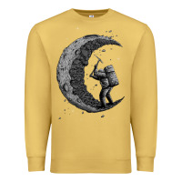 Antique Gold digging the moon Premium Sweatshirt - artisFamous