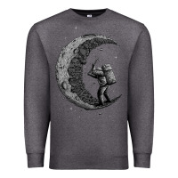 Charcoal Heather digging the moon Premium Sweatshirt - artisFamous