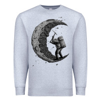 Heather Grey digging the moon Premium Sweatshirt - artisFamous