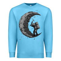 Ocean Blue digging the moon Premium Sweatshirt - artisFamous