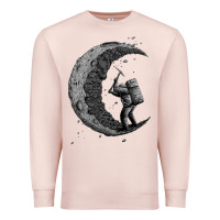 Pale Pink digging the moon Premium Sweatshirt - artisFamous