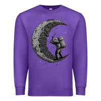 Purple digging the moon Premium Sweatshirt - artisFamous