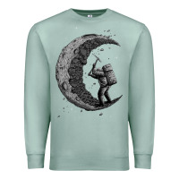 Seafoam digging the moon Premium Sweatshirt - artisFamous