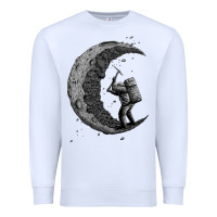White digging the moon Premium Sweatshirt - artisFamous